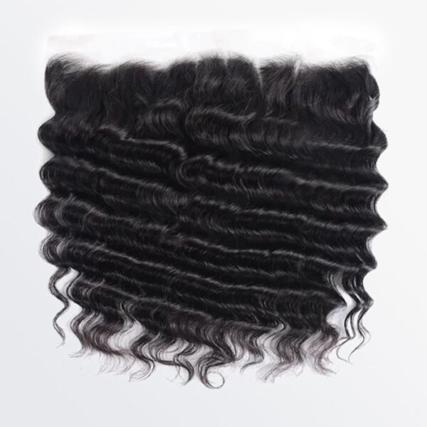 BooShai’s Glam Bar 14-20 Inch 13" x 4" Loose Deep Wavy Free Parted Frontal #1B Natural Black - Image 2