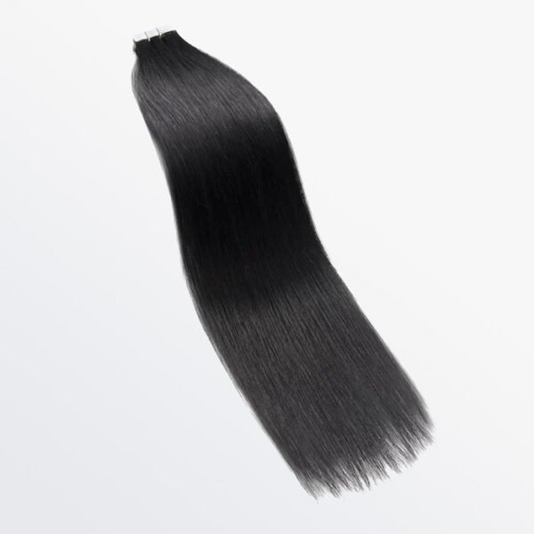 BooShai’s Glam Bar Premium Quality Straight Tape In Remy Hair Extensions #1 Jet Black - Image 6