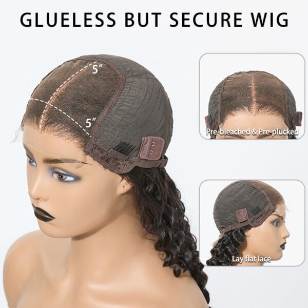 BooShai’s Glam Bar 18-26inch #1B Deep Wavy 5x5 HD Front Lace Wig 180% Density - Image 6