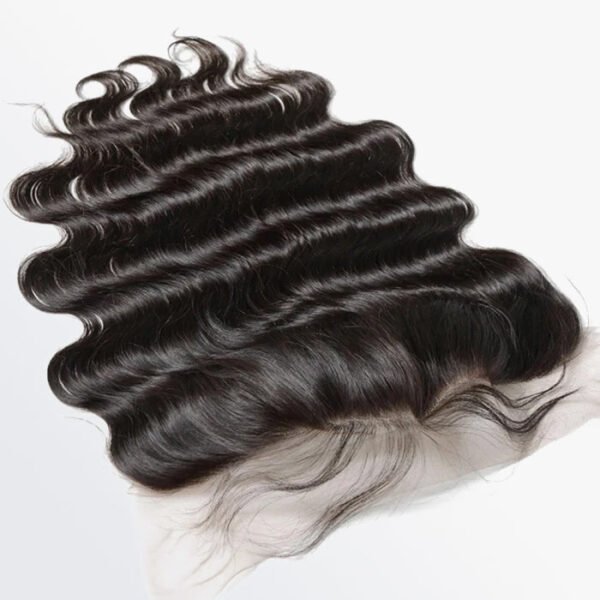 BooShai’s Glam Bar 14-20 Inch 13" x 4" Ocean Wavy Free Parted Frontal #1B Natural Black - Image 2