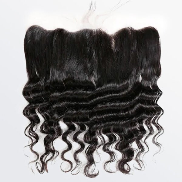 BooShai’s Glam Bar 14-20 Inch 13" x 4" Deep Wavy Free Parted Frontal #1B Natural Black - Image 2