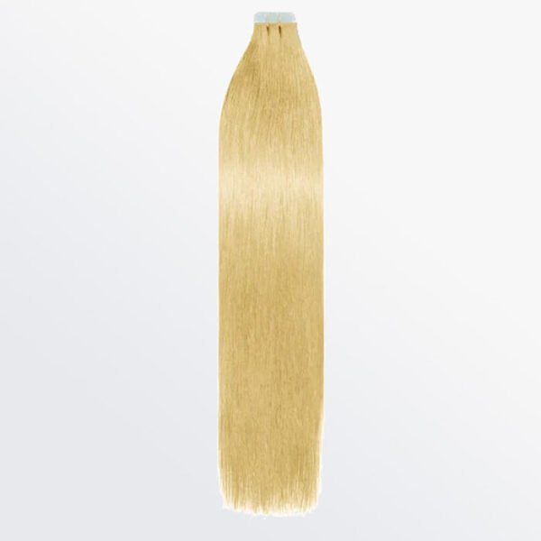 BooShai’s Glam Bar Premium Quality Straight Tape In Remy Hair Extensions #613 Lightest Blonde - Image 2