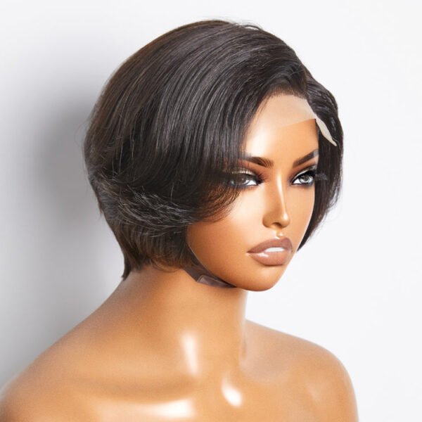 BooShai’s Glam Bar 8 Inches 4"x4" Natural Black Straight Bob Side Part Lace Closure Wig-100% Human Hair - Image 7