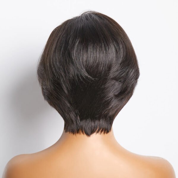 BooShai’s Glam Bar 8 Inches 4"x4" Natural Black Straight Bob Side Part Lace Closure Wig-100% Human Hair - Image 6