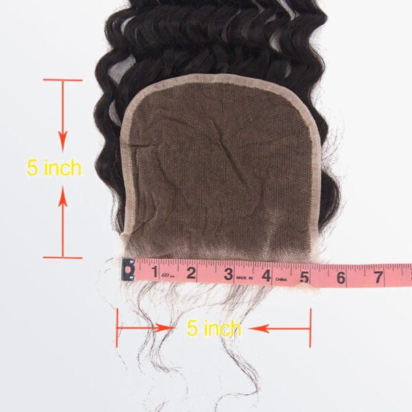 BooShai’s Glam Bar 14-20 Inch 5" x 5" Deep Wavy Free Parted Lace Closure #1B Natural Black - Image 2