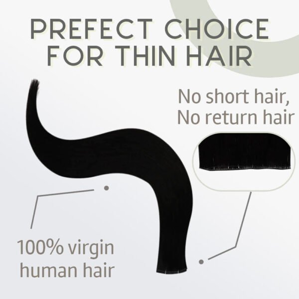 BooShai’s Glam Bar 18-24 Inches Ultra Thin Straight Genius Weft Dark #1B Natural Black - Image 8