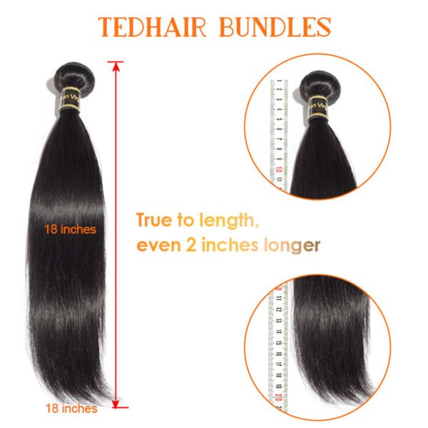 BooShai’s Glam Bar 10-30 Inch 12A Premium Raw Indian Hair Straight #1B Natural Black ｜One Bundle - Image 2