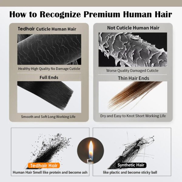 BooShai’s Glam Bar I Tip Hair Extensions Straight Natural Remy Human Hair (#1B Natural Black) - Image 9
