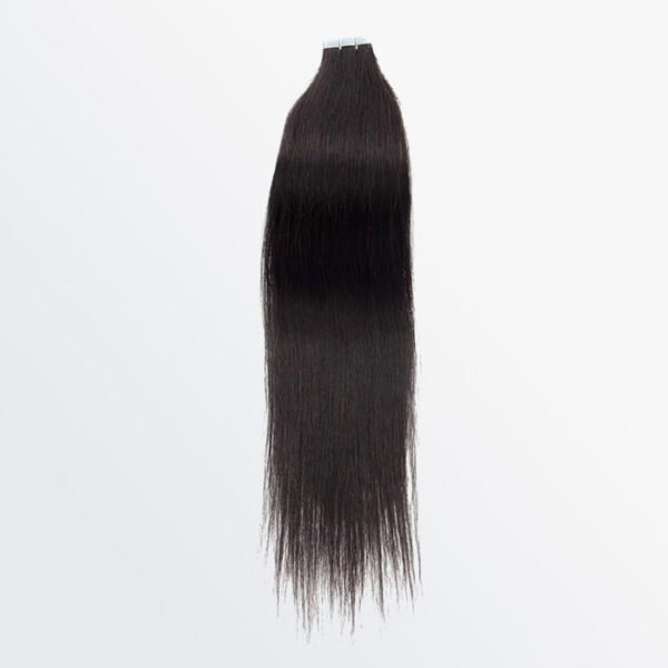 BooShai’s Glam Bar Premium Quality Straight Tape In Remy Hair Extensions #1B Natural Black - Image 5
