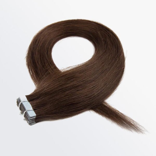 BooShai’s Glam Bar Premium Quality Straight Tape In Remy Hair Extensions #4 Chocolate Brown - Image 3