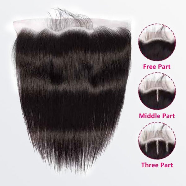 BooShai’s Glam Bar 14-20 Inch 13" x 6" HD Straight Free Parted Frontal #1B Natural Black - Image 3