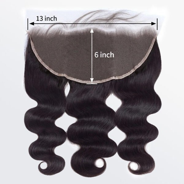 BooShai’s Glam Bar 14-20 Inch 13" x 6" HD Body Wavy Free Parted Frontal #1B Natural Black - Image 2