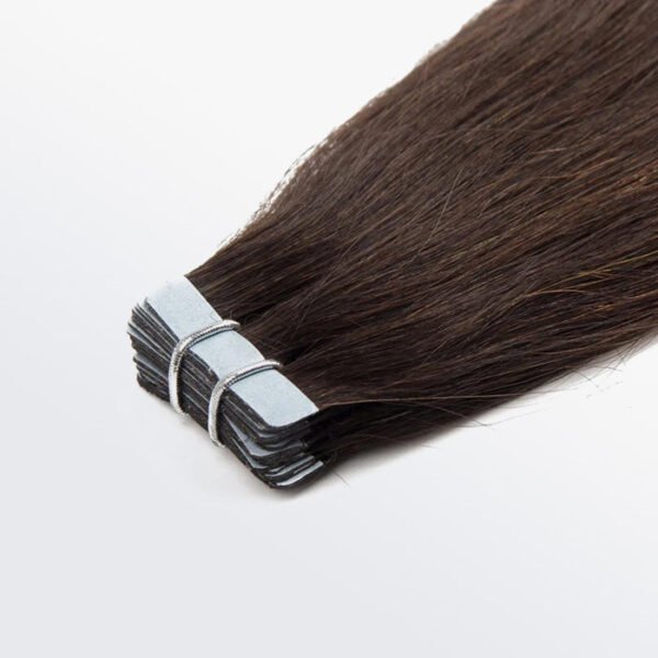 BooShai’s Glam Bar Premium Quality Straight Tape In Remy Hair Extensions #2 Darkest Brown - Image 5