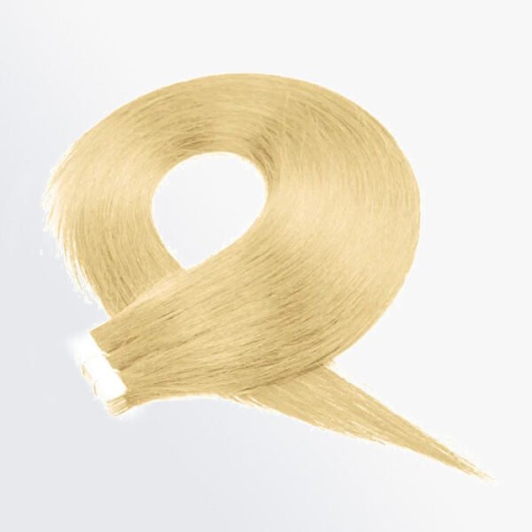 BooShai’s Glam Bar Premium Quality Straight Tape In Remy Hair Extensions #613 Lightest Blonde - Image 3