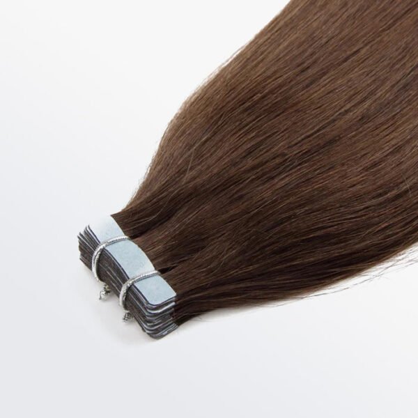 BooShai’s Glam Bar Premium Quality Straight Tape In Remy Hair Extensions #4 Chocolate Brown - Image 4
