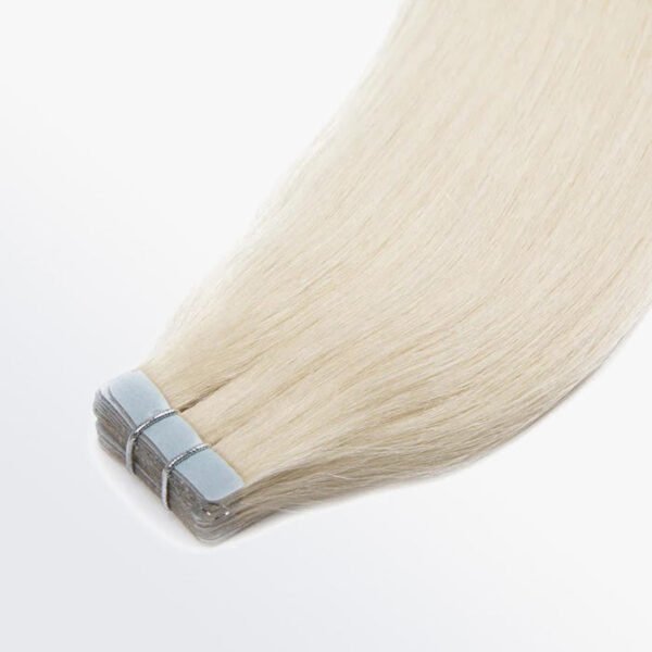 BooShai’s Glam Bar Premium Quality Straight Tape In Remy Hair Extensions #60 White Blonde - Image 6