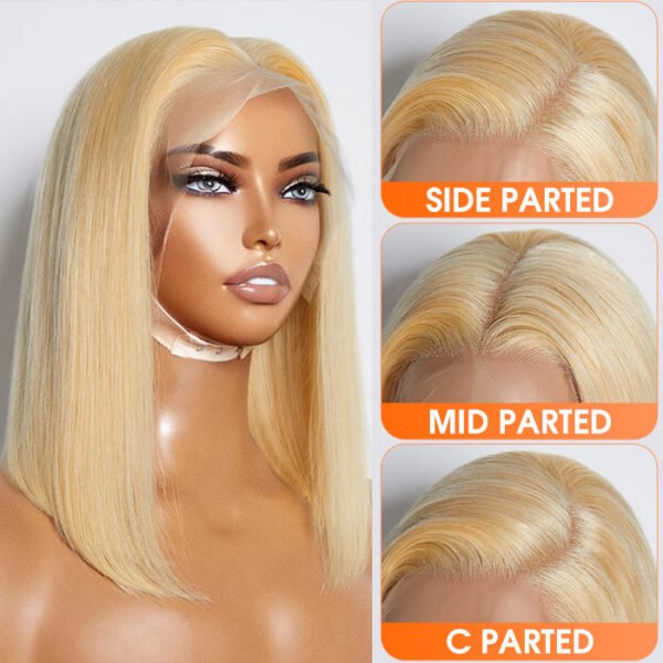 BooShai’s Glam Bar 10-14 Inch Pre-Plucked 13"x4" #613 Straight Bob Lace Frontal Wig 150% Density - Image 5