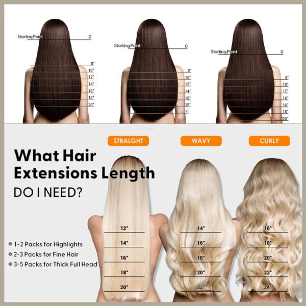 BooShai’s Glam Bar I Tip Hair Extensions Straight Natural Remy Human Hair (#1B Natural Black) - Image 2