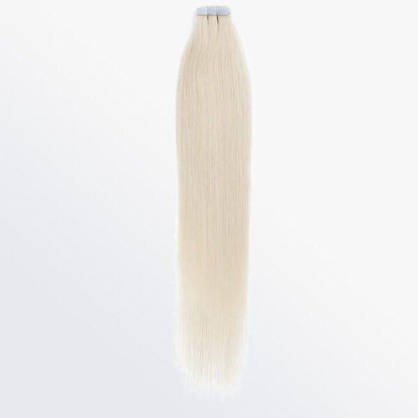BooShai’s Glam Bar Premium Quality Straight Tape In Remy Hair Extensions #60 White Blonde - Image 2