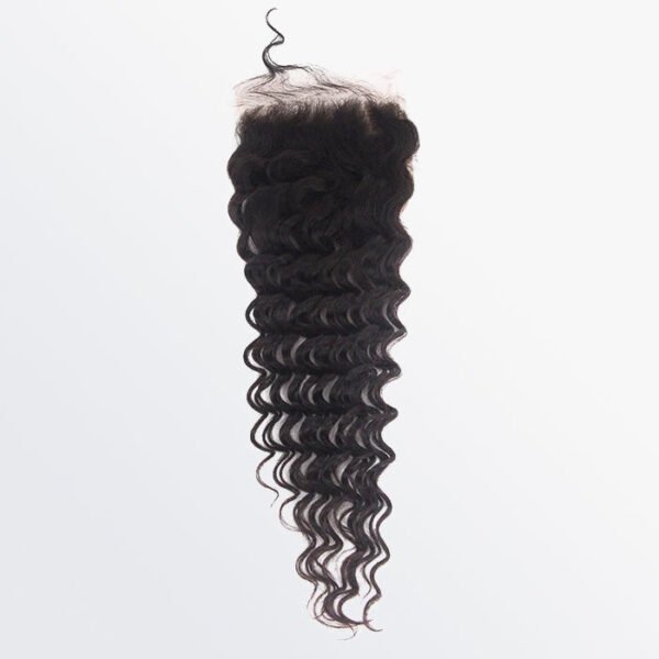 BooShai’s Glam Bar 14-20 Inch 5" x 5" Deep Wavy Free Parted Lace Closure #1B Natural Black