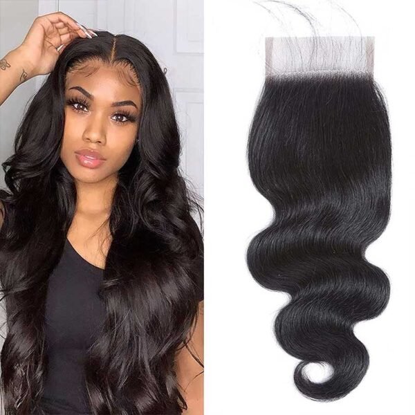 BooShai’s Glam Bar 12-20 Inch 5" x 5" Body Wavy Free Parted Lace Closure #1B Natural Black - Image 10