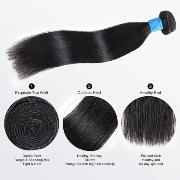 BooShai’s Glam Bar 10-36 Inch Straight Virgin Brazilian Hair #1B Natural Black - Image 7